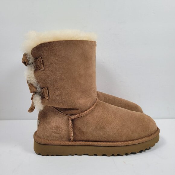 UGG Bailey Bow Corduroy Women's Brown Suede Boots S/N1094312 US Size 7 - Picture 2 of 12